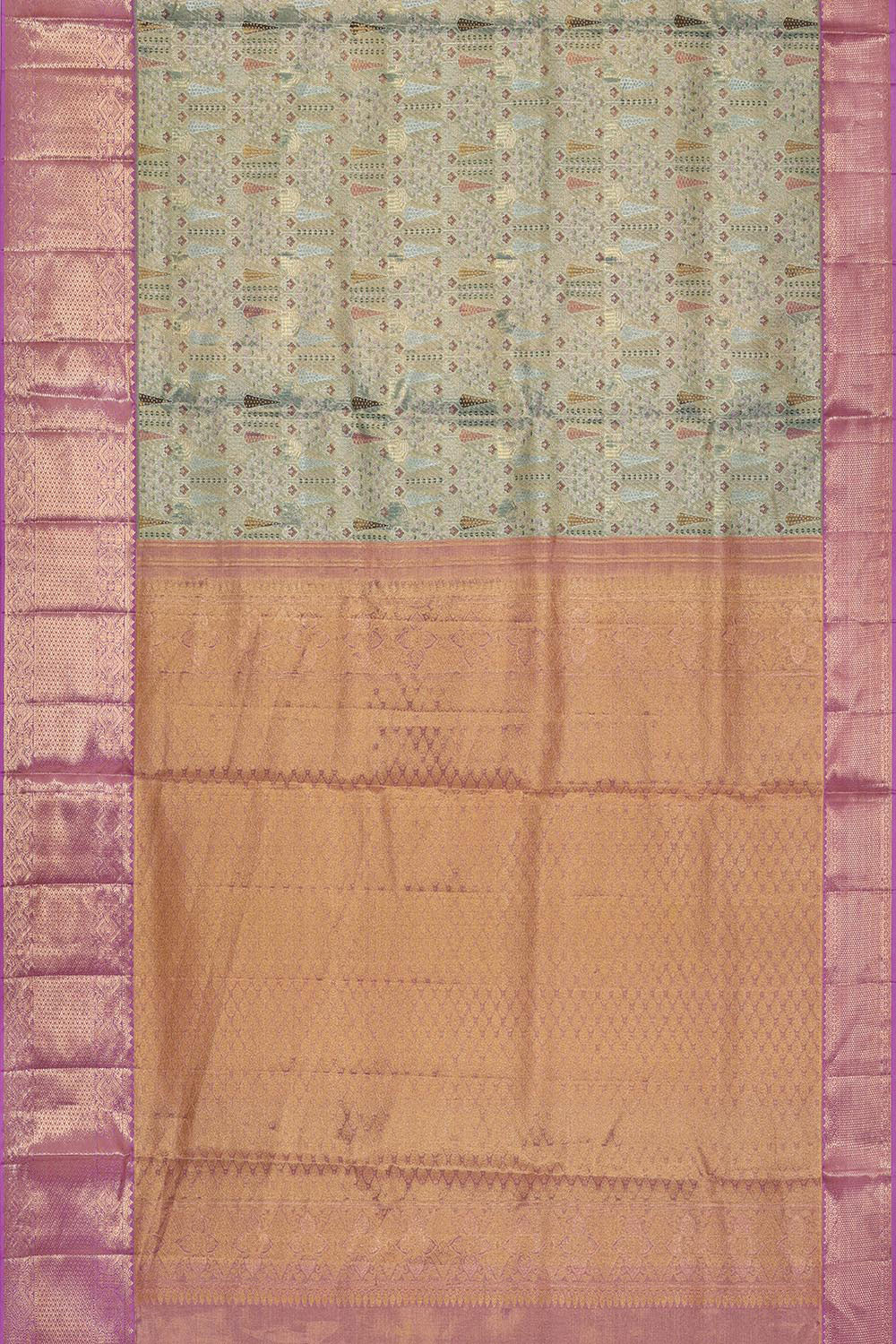 Image of Kanchipattu Light Sea Green Colour Brocade Saree